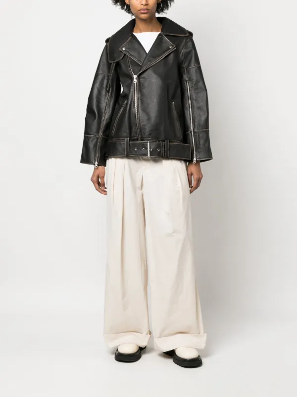 By Malene Birger Zip Details Leather Jacket - Farfetch