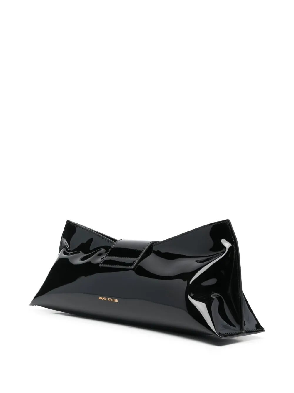 Manu Atelier patentfinish Leather Clutch Bag Farfetch
