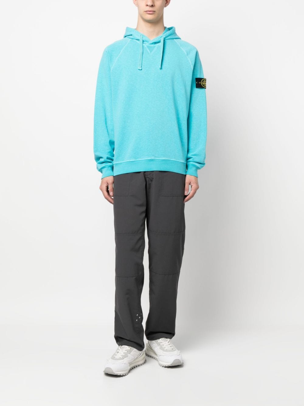 Stone Island Hoodie met patch - Blauw