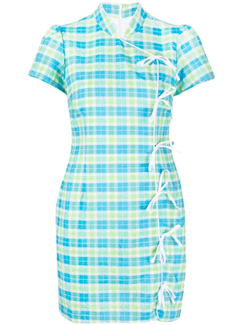 Kitri check-print short-sleeve dress 