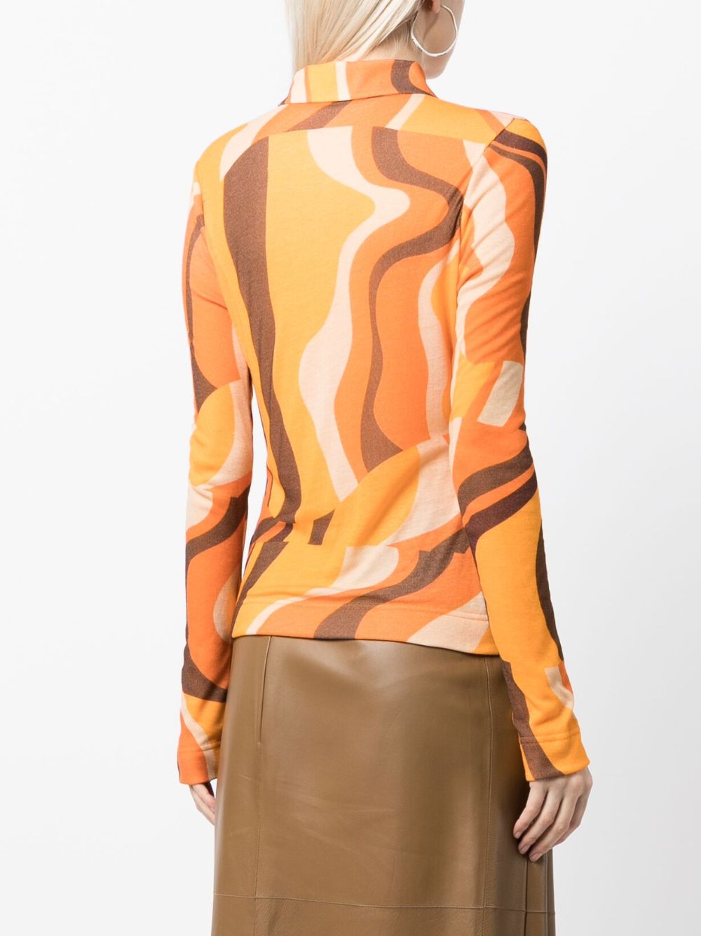 Shop Rejina Pyo Lowry Cut-out Abstract-orint Shirt In Orange