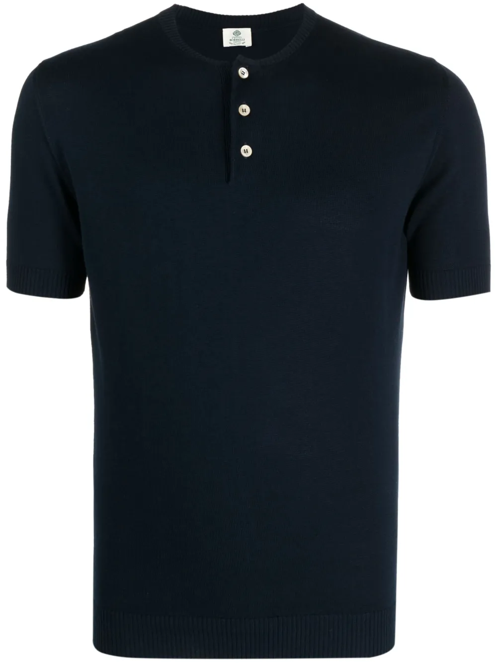 Borrelli Knitted Cotton T-shirt In Blau