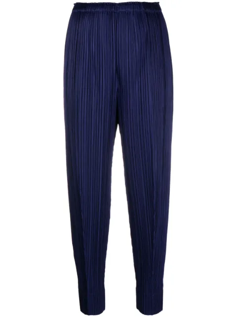 Pleats Please Issey Miyake pleated cropped trousers