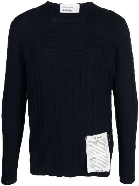 Ballantyne crew-neck pointelle-knit jumper