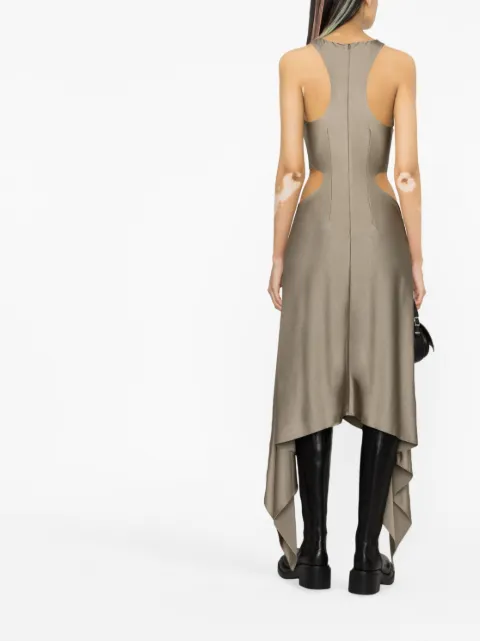 The Attico draped-hem cut-out midi dress 238WCM85PA44390 - 3