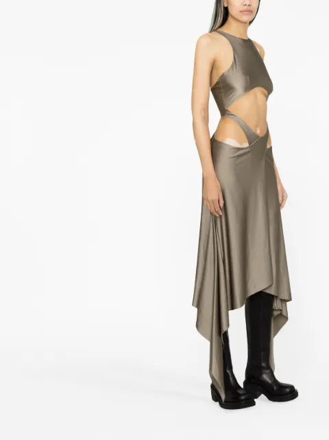 The Attico draped-hem cut-out midi dress 238WCM85PA44390 - 2