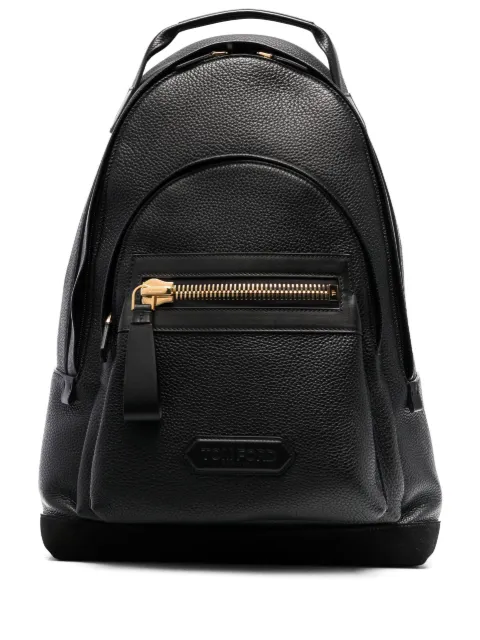 TOM FORD logo-patch leather backpack