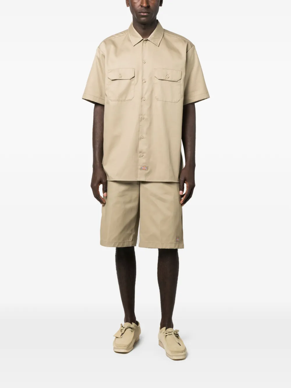 Dickies Construct Flap Pockets Short-sleeve Shirt In Brown