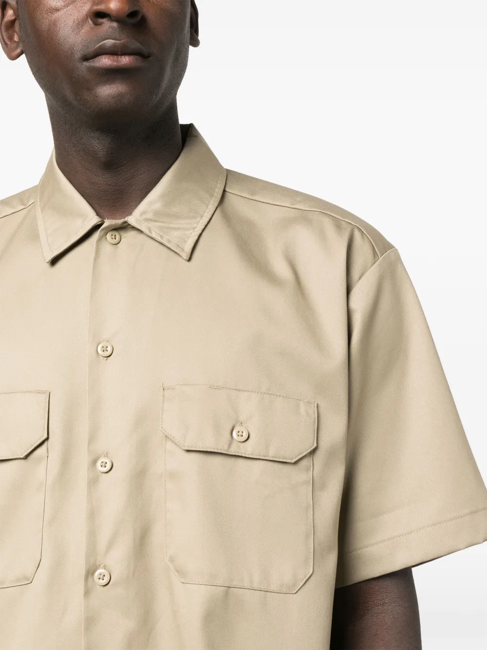 Dickies Construct Flap Pockets Short-sleeve Shirt In Brown