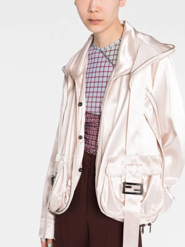 【24AW NEW】FENDI_women / FFモノグラム ベルト付きジャケット 24SS【FENDI】ジャケット ホワイトデニム ゴートゥ ベルト付き