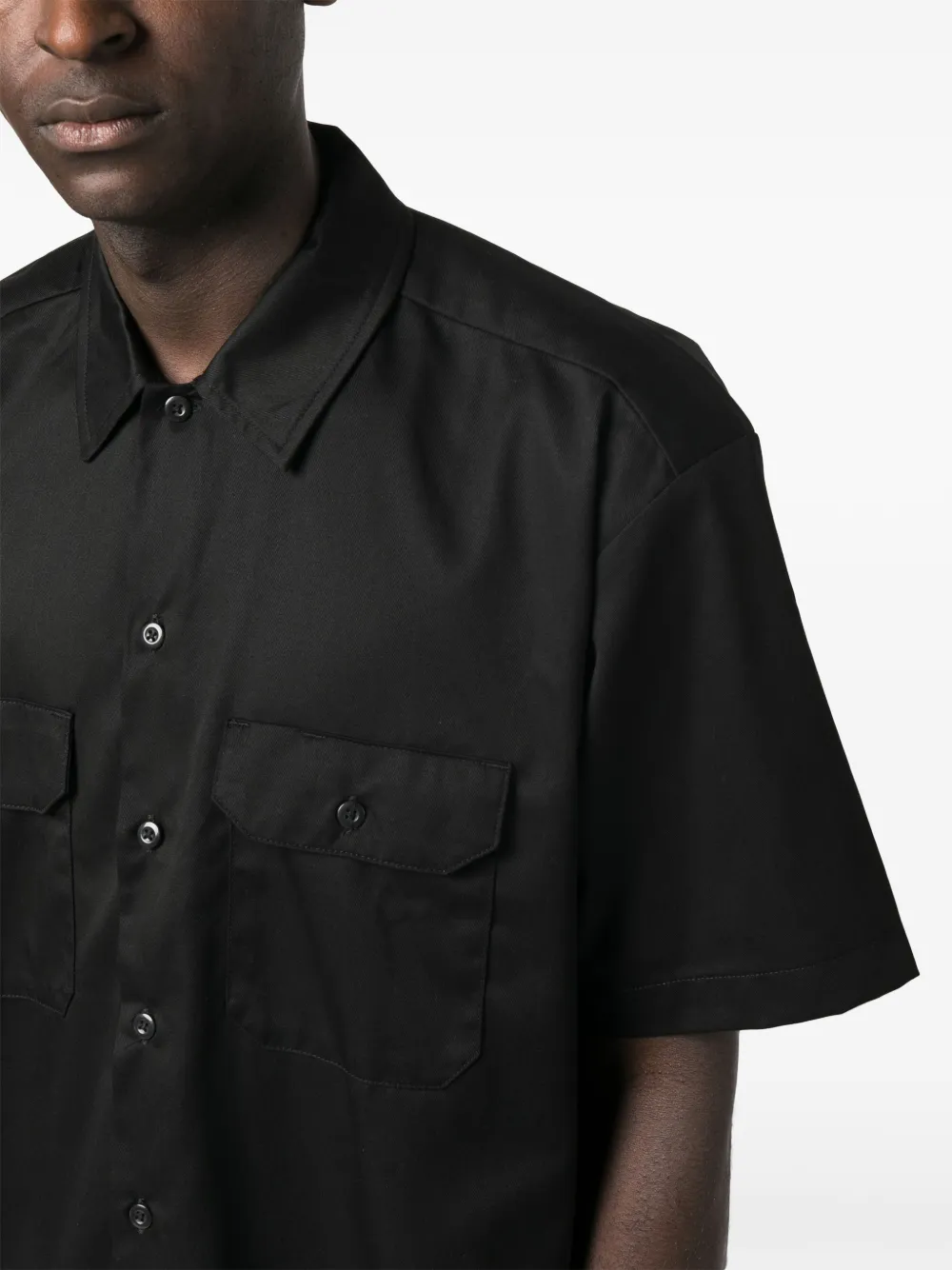 DICKIES Overhemd met logopatch Zwart