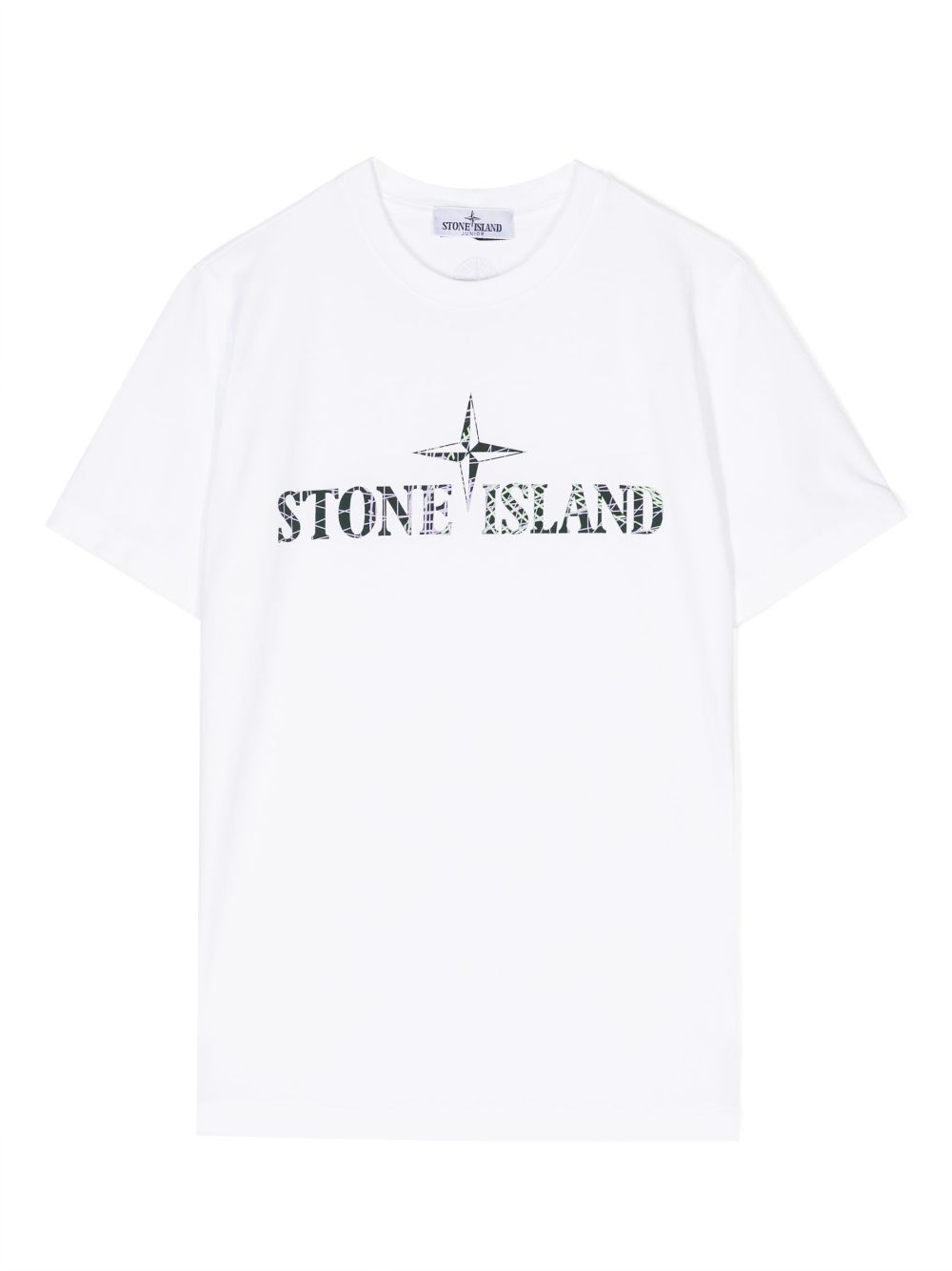 Stone Island Junior Compass-motif cotton T-shirt - White