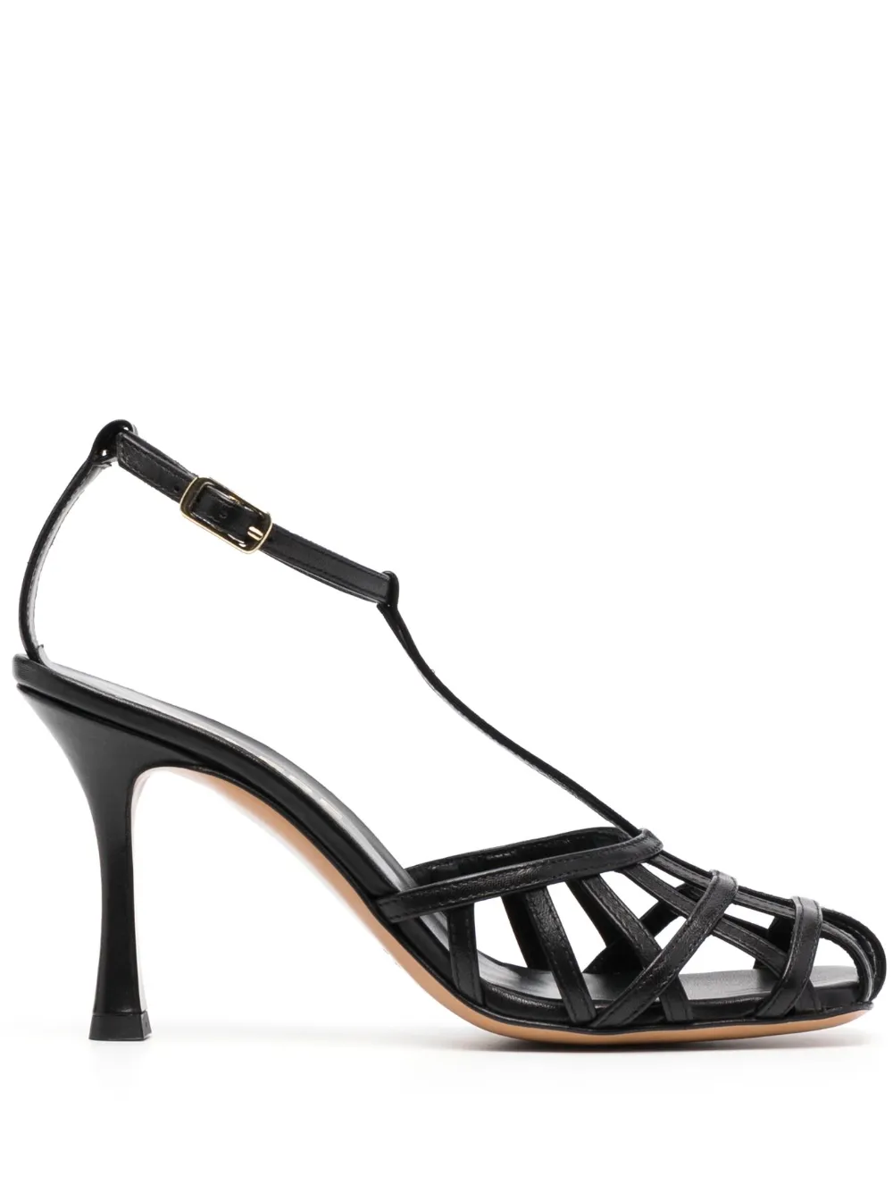 Cenere GB caged 100mm leather sandals - Black