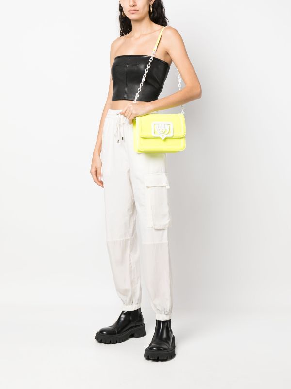 Chiara Ferragni small eyelike crossbody bag in yellow