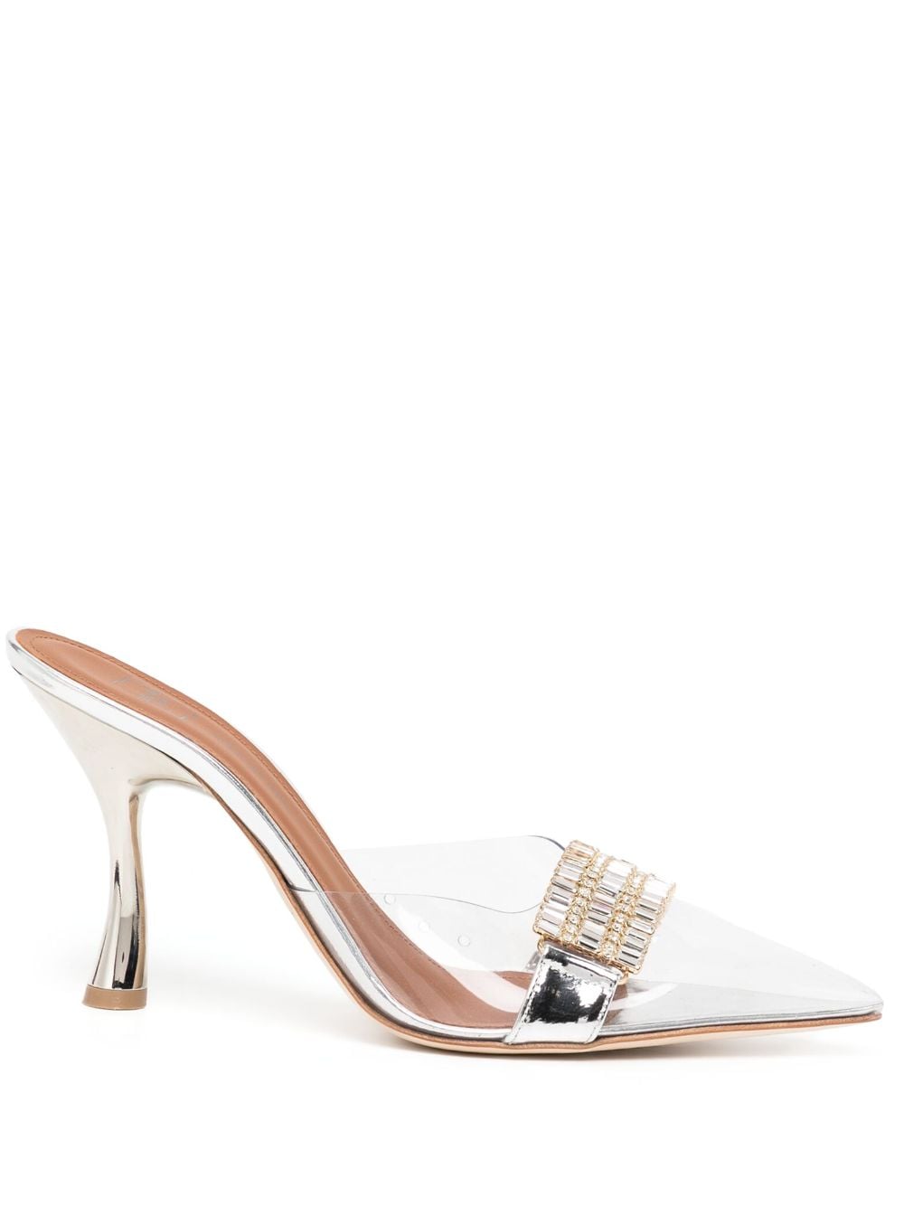 Malone Souliers Joelle Crystal-embellishmed 80mm Mules In Silber