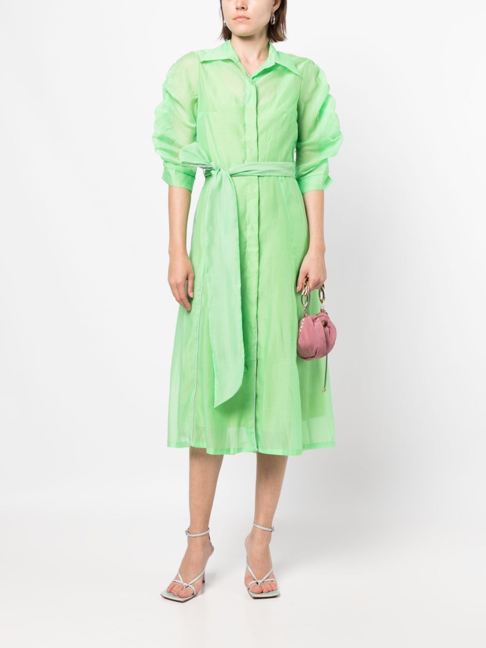 Baruni Midi blousejurk - Groen