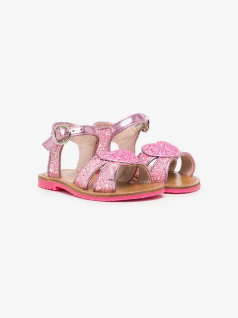 Sophia Webster Mini heart-patch leather sandals 