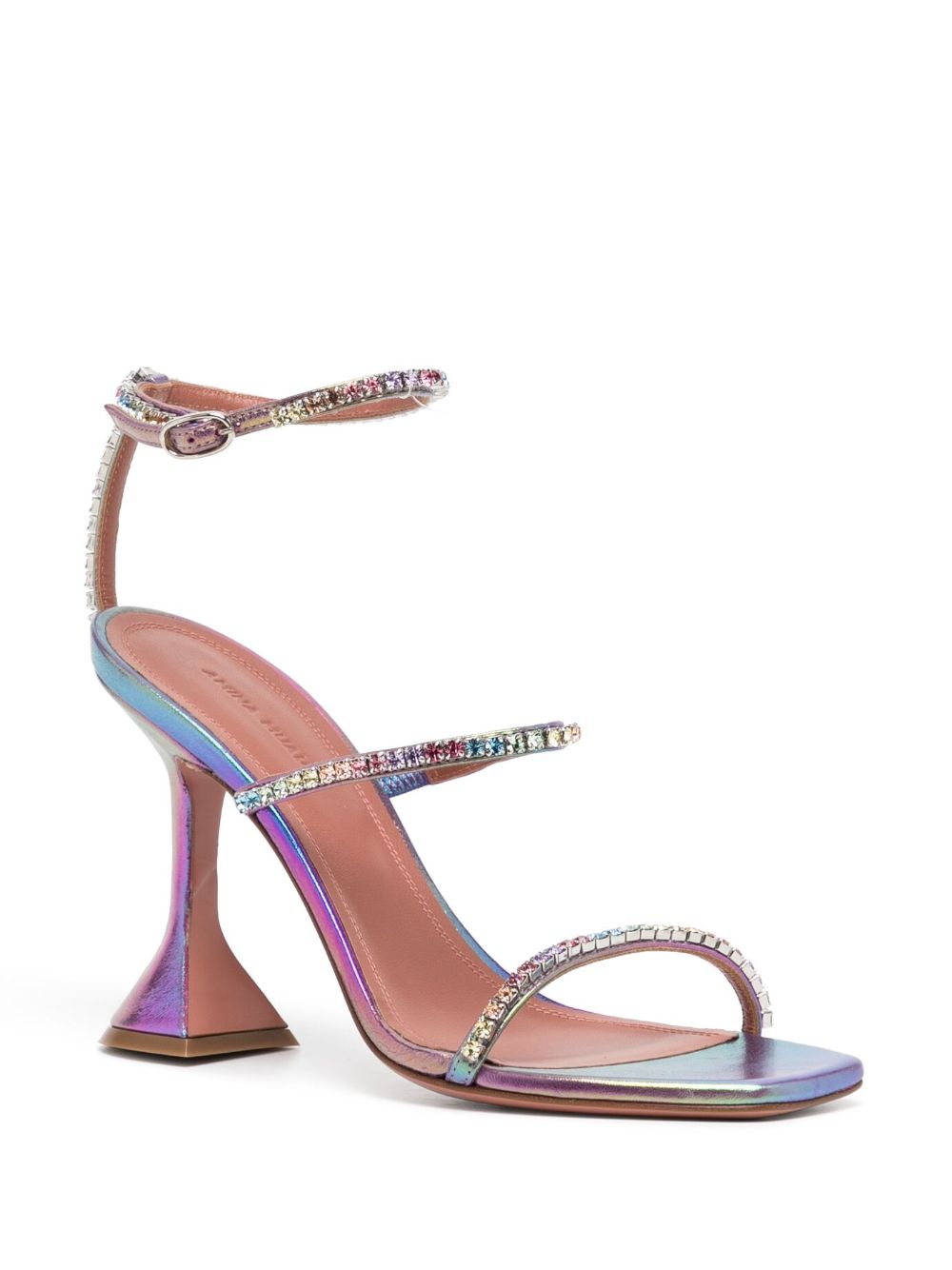 Amina Muaddi Gilda 95mm iridescent sandals - Veelkleurig