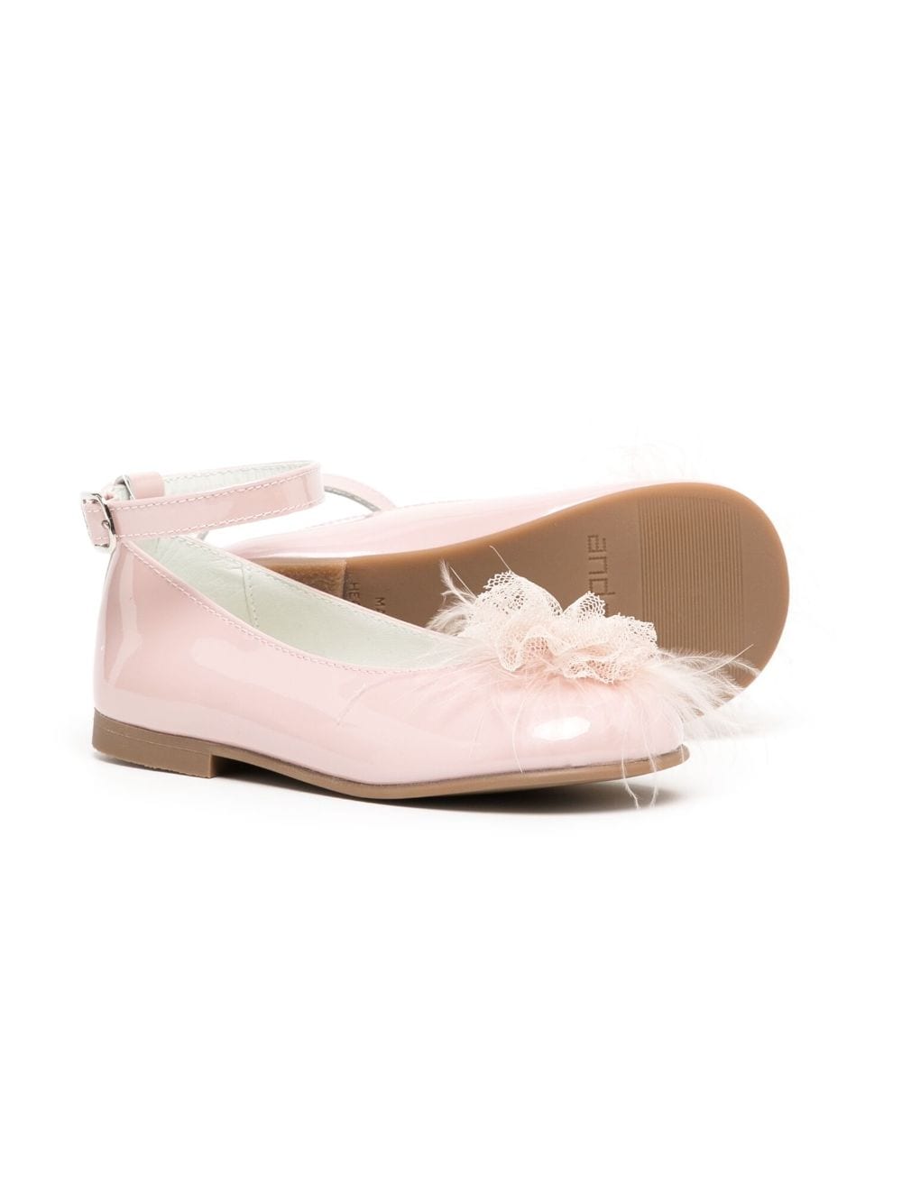 Shop Andanines Lace-detail Ballerina Shoes In Pink