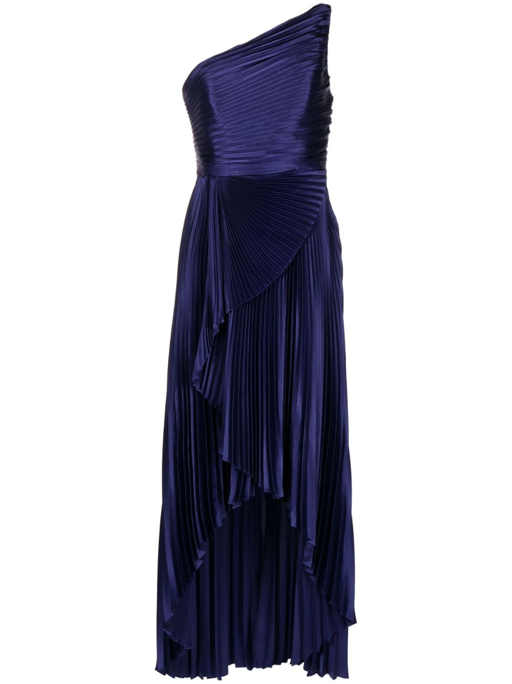 Semsem Plissé Silk Gown In Purple