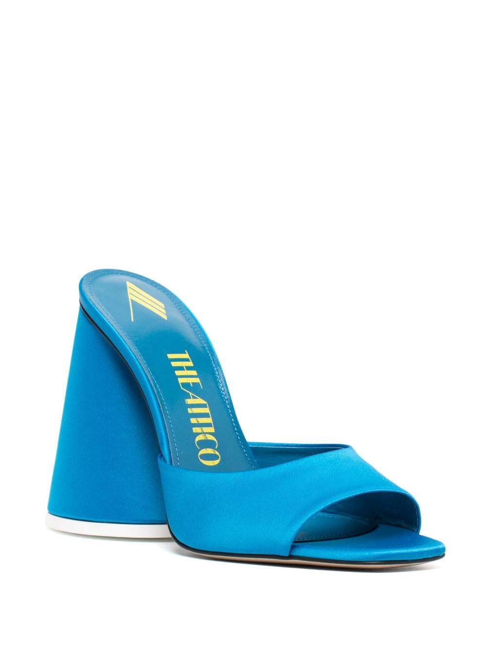 Shop Attico Luz 105mm Satin Mules In Blue