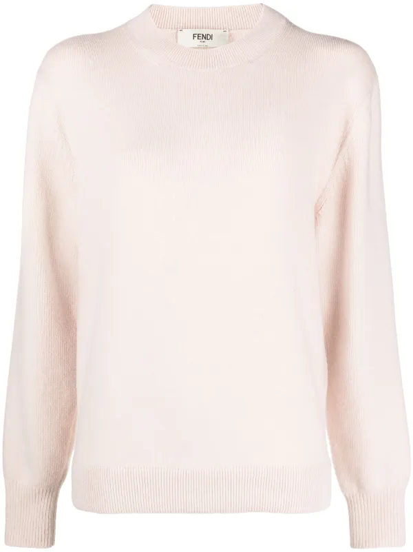 FENDI crew neck jumper women Polyamide Wool Cashmere Elastane 38 Neutrals