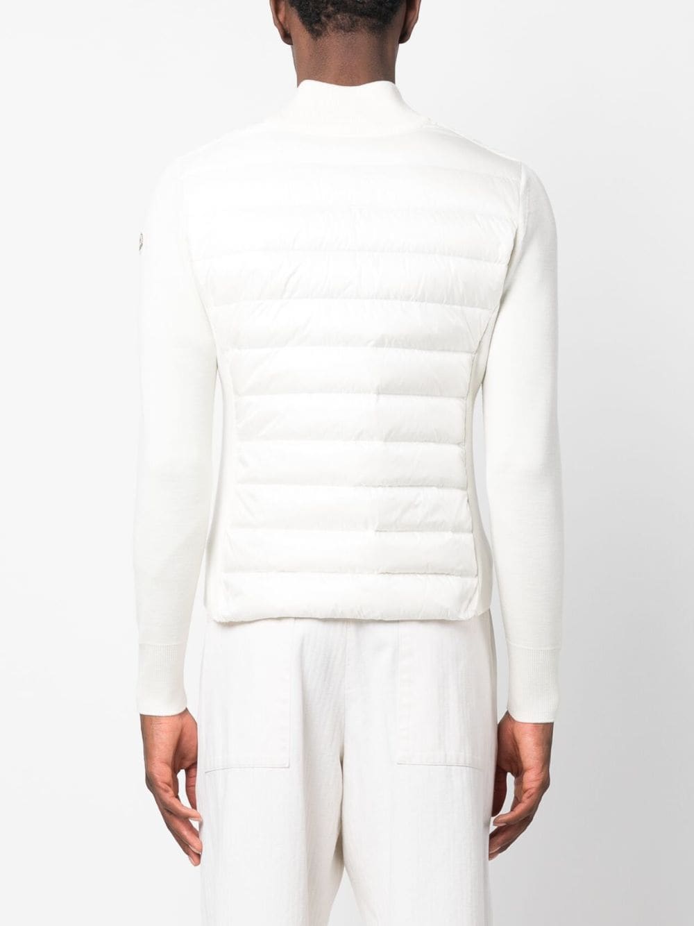 Shop Moncler Padded Zip-up Cardigan In White
