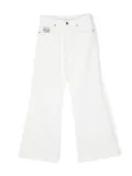 Nº21 Kids logo-patch denim pants - White