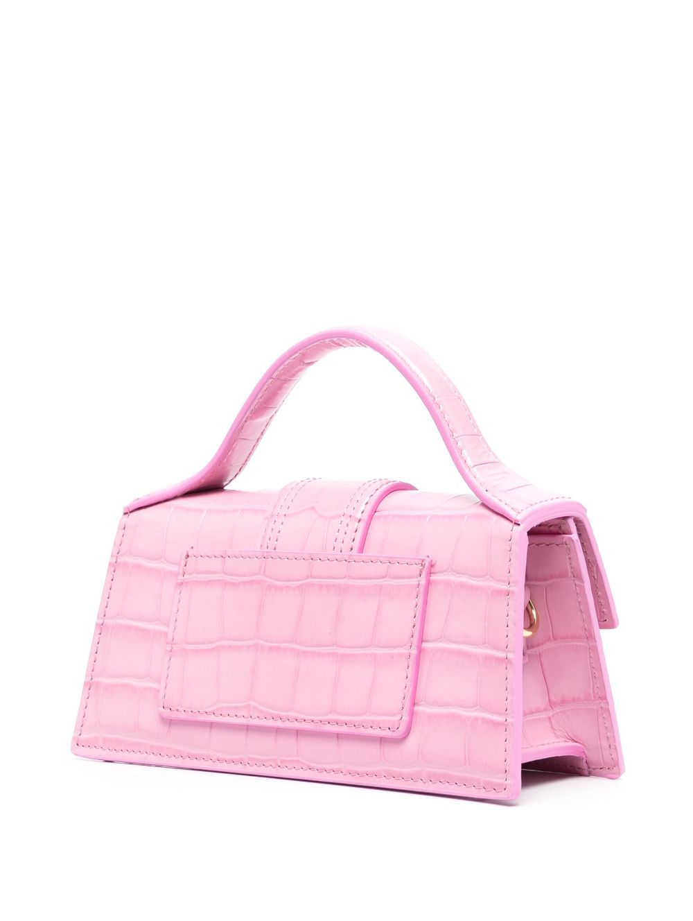 Jacquemus Le Petit Riviera Croc Embo Leather Bag In Fuchsia,pink