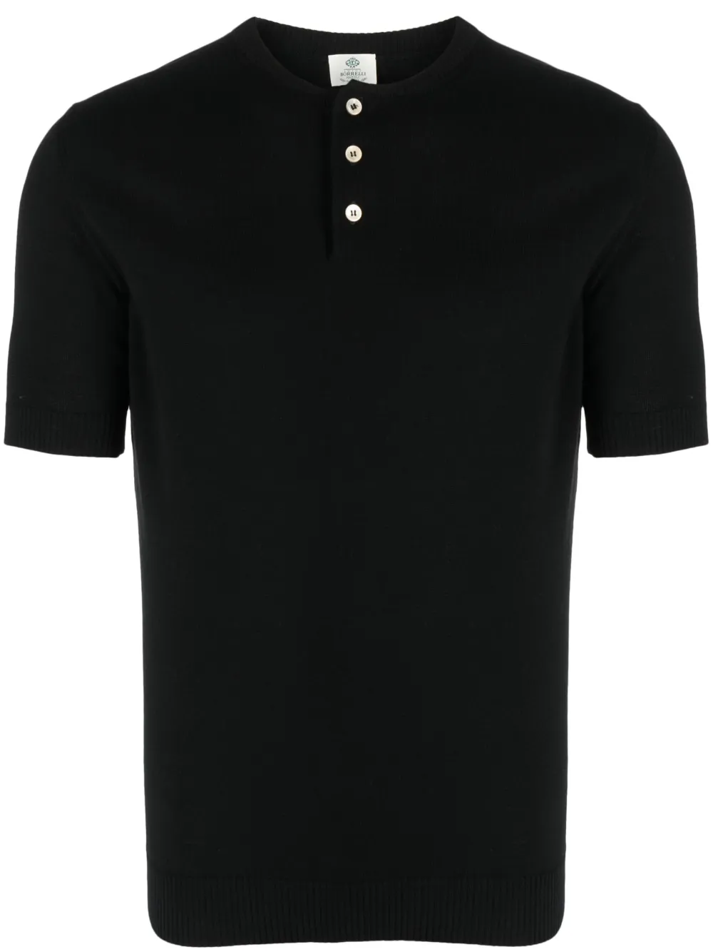 Borrelli Knitted Cotton T-shirt In Schwarz