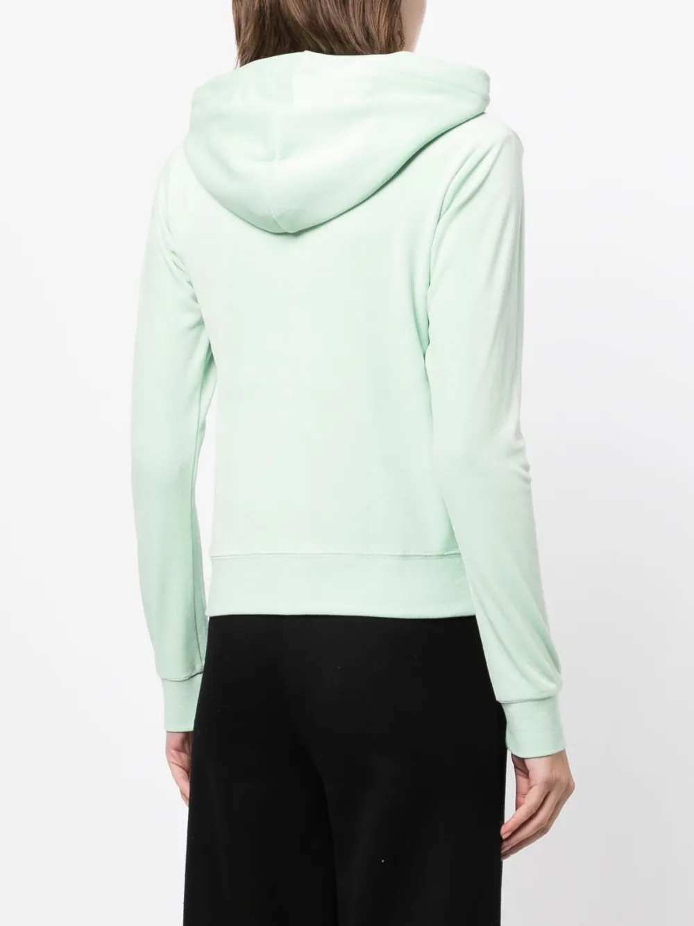Juicy Couture Womens Grayed Jade Robertson Logo-embroidered Velour Hoody In Green