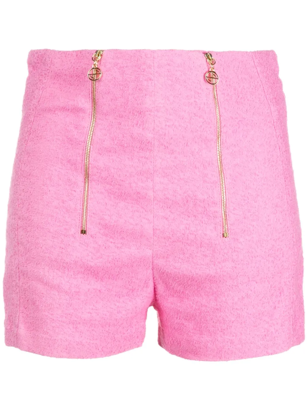 Shop Patou Zip-detail Tweed Shorts In Rosa