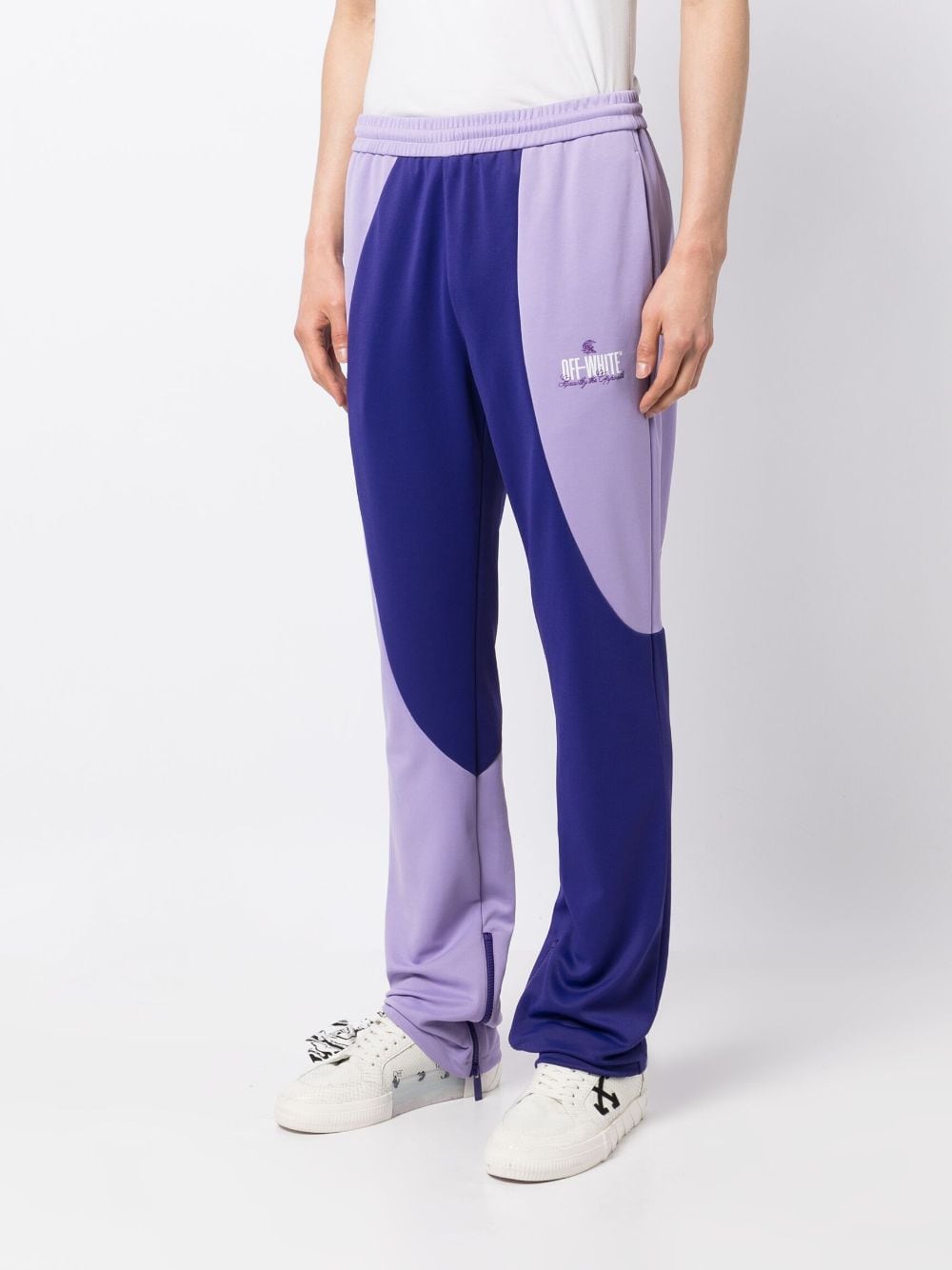 Shop Off-white Colourblock Track Pants In Purple