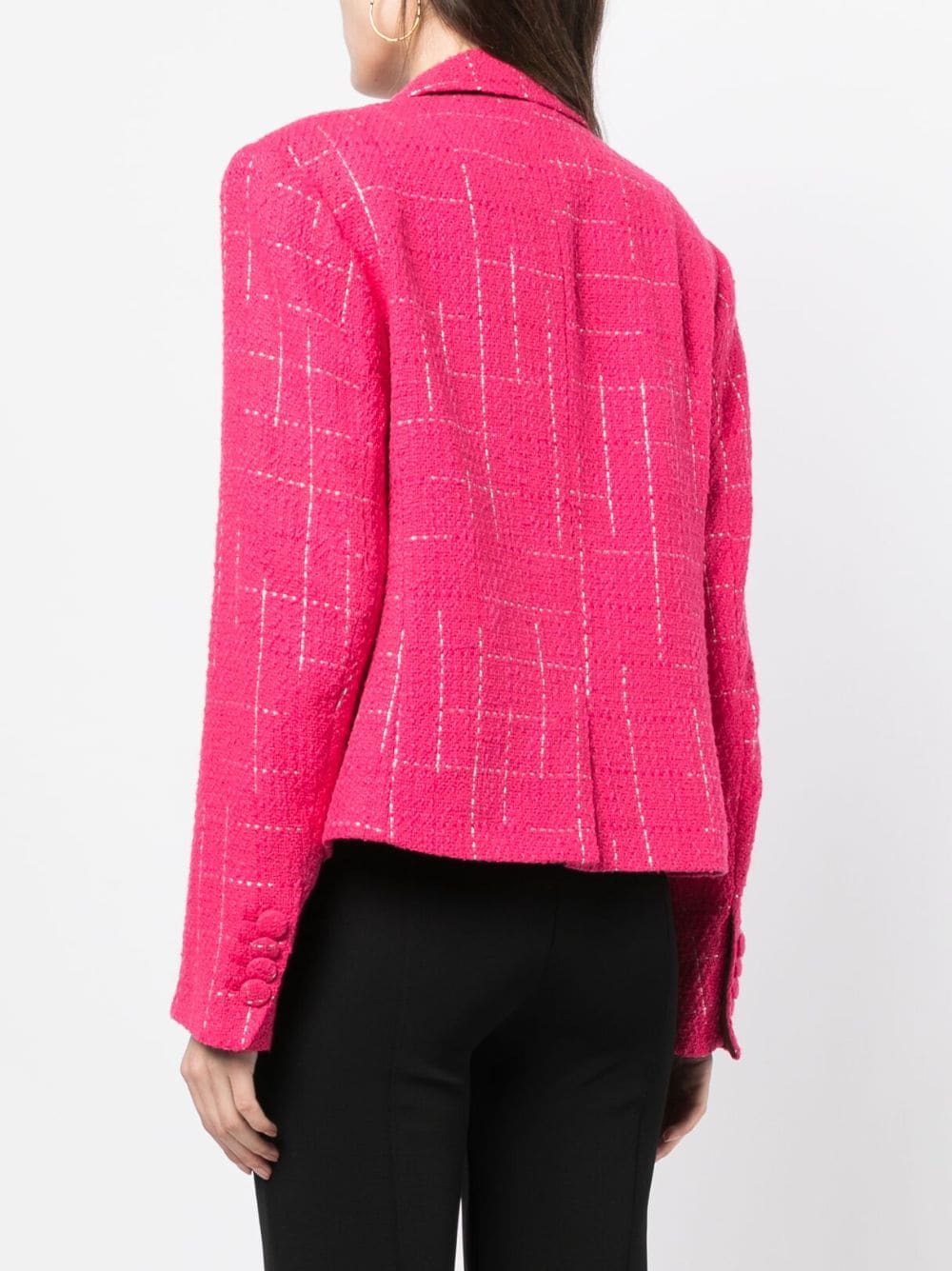 Shop Saks Potts Theo Cropped Bouclé Blazer In Pink