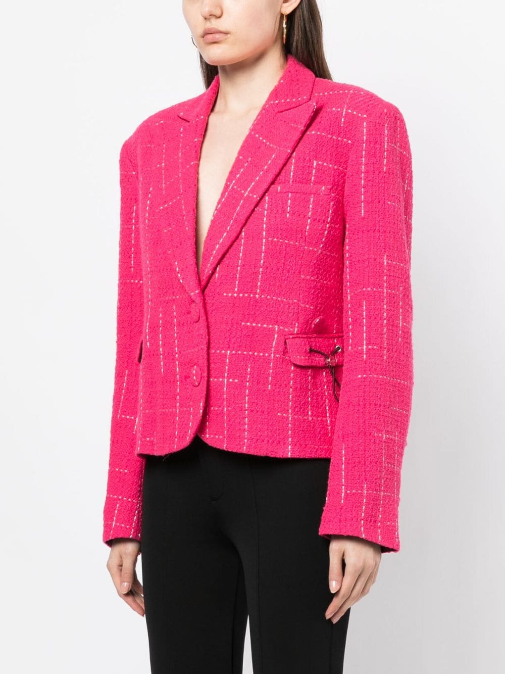 Shop Saks Potts Theo Cropped Bouclé Blazer In Pink