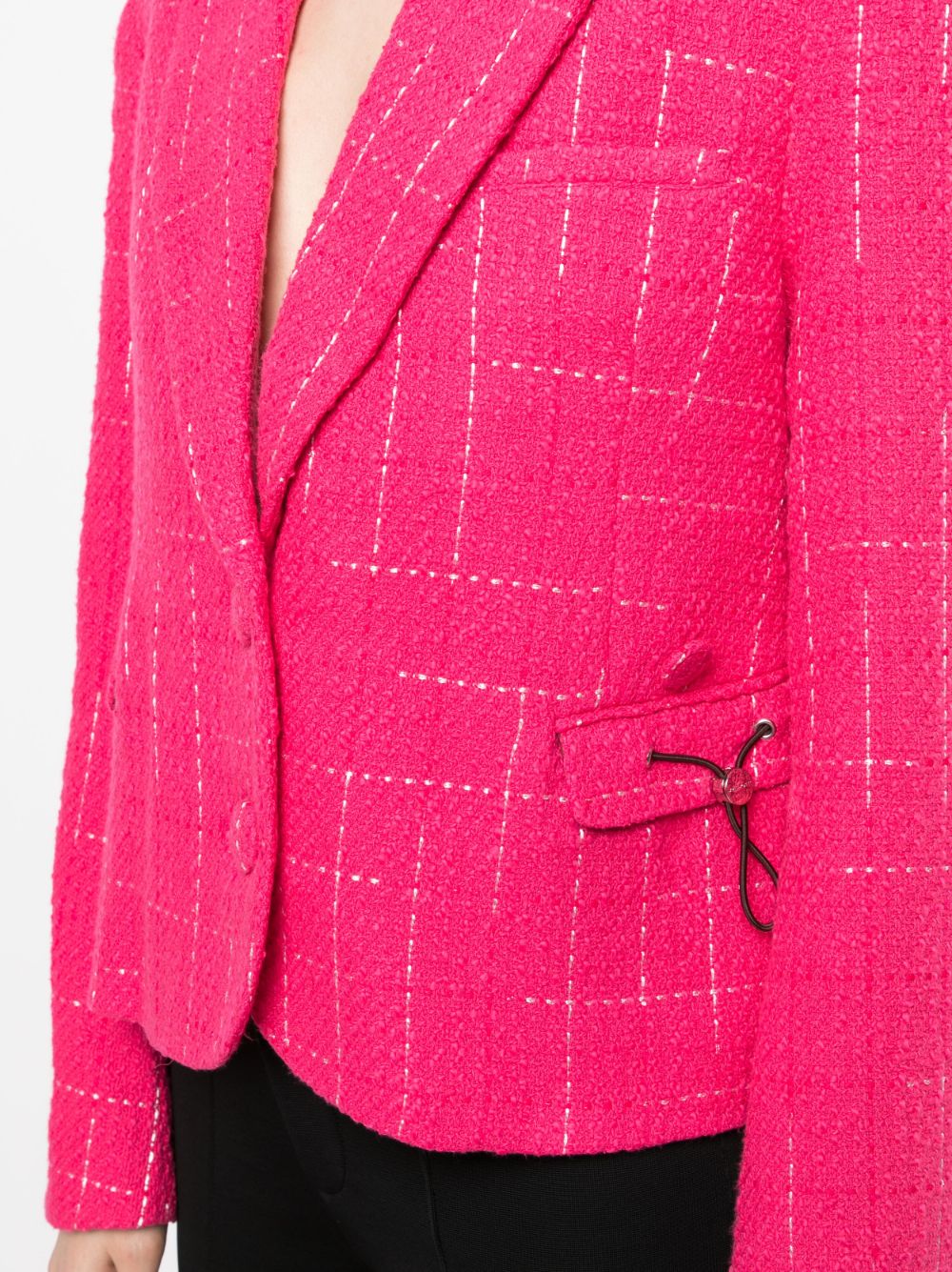 Shop Saks Potts Theo Cropped Bouclé Blazer In Pink