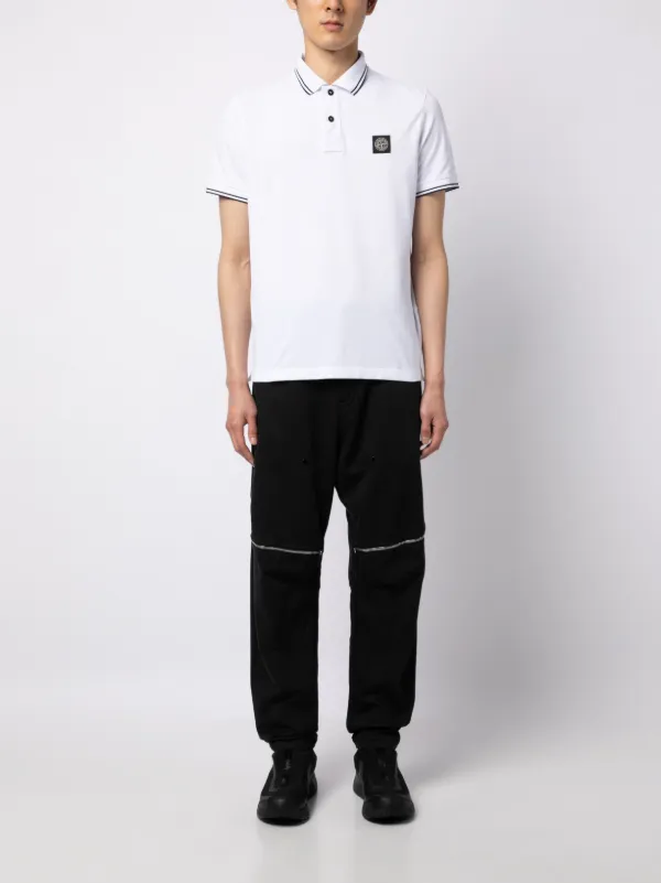 Stone Island ストライプトリム ポロシャツ | ホワイト | FARFETCH JP