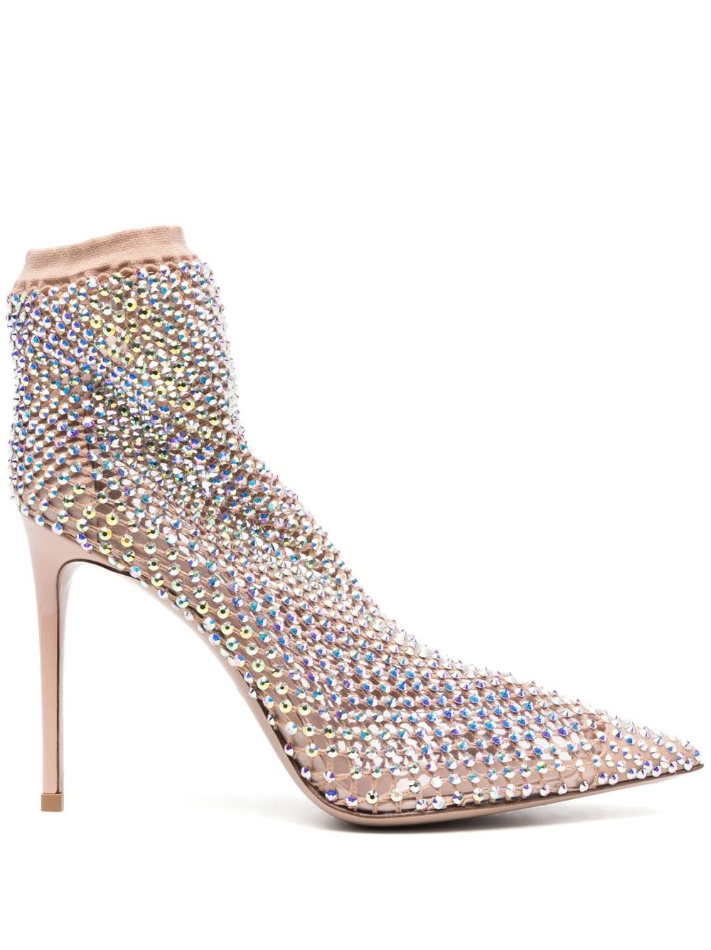 Le Silla 110mm crystal-embellished perforated pumps - Neutrals