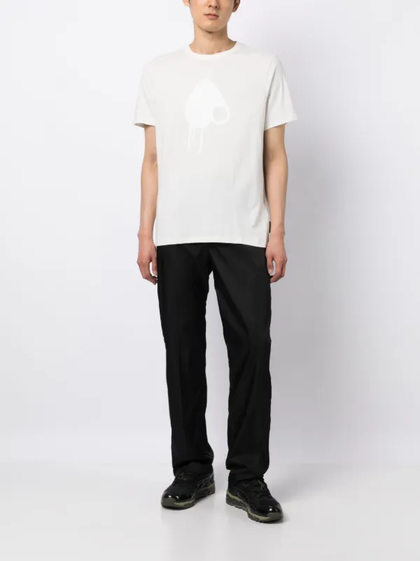 ★送料関税込★MOOSE KNUCKLES AUGUSTINE コットンTシャツ Moose Knuckles Augustine logo-print T-shirt | White