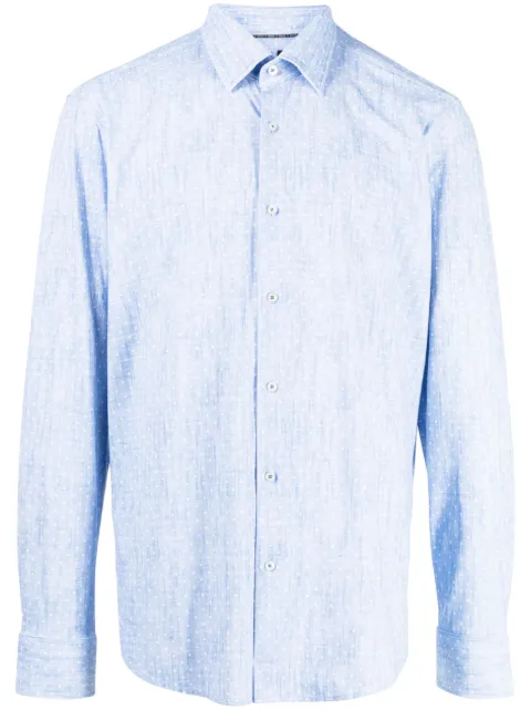 BOSS micro-dot long-sleeve shirt