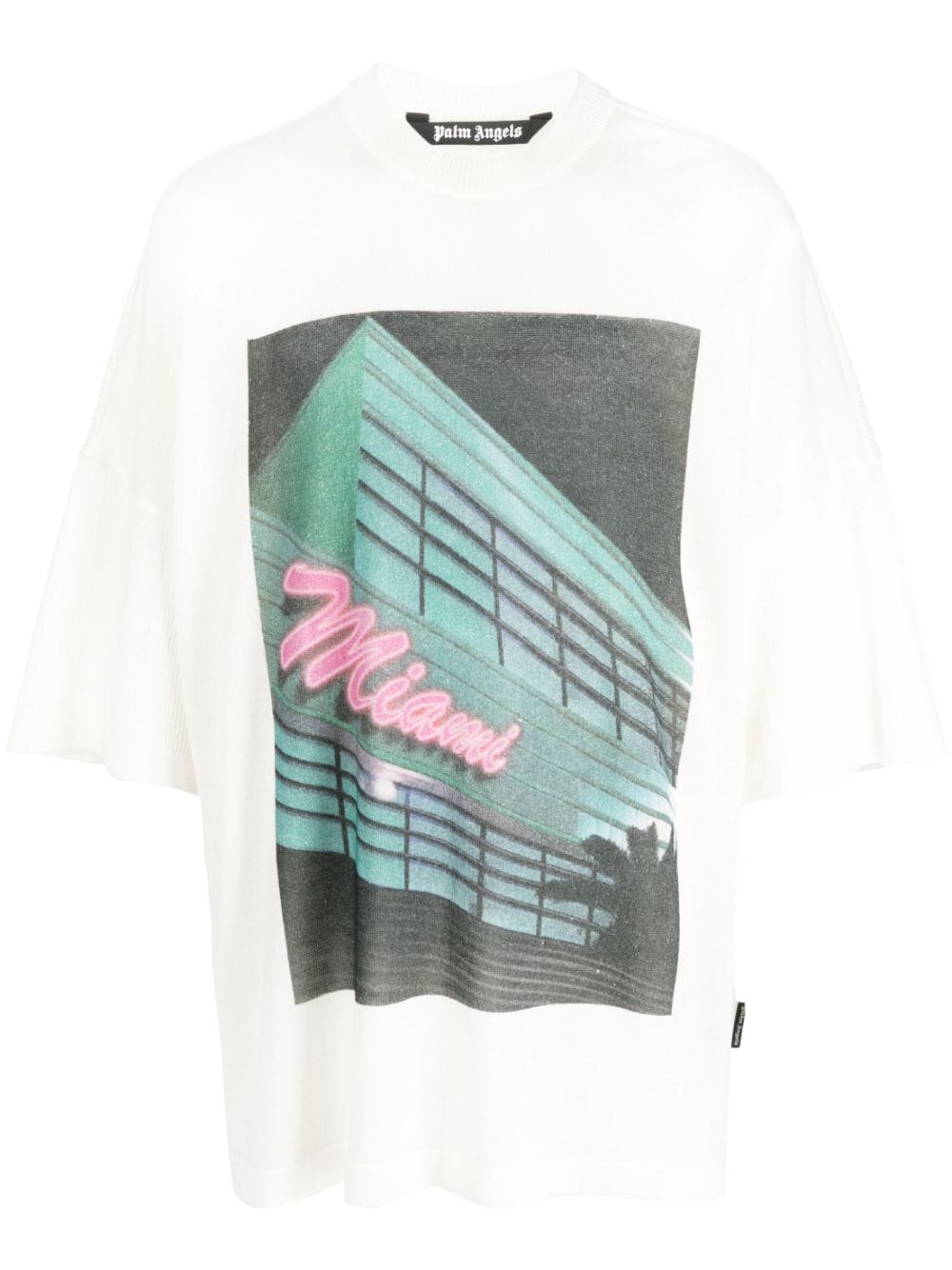 T-shirts Palm Angels - Oversized graphic-print t-shirt -  PMHW001S23KNI0010384