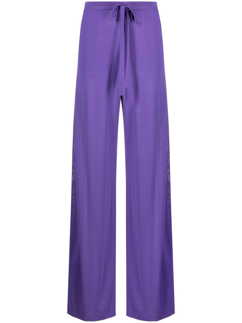P.a.r.o.s.h Wide-leg Knitted Trousers In Purple