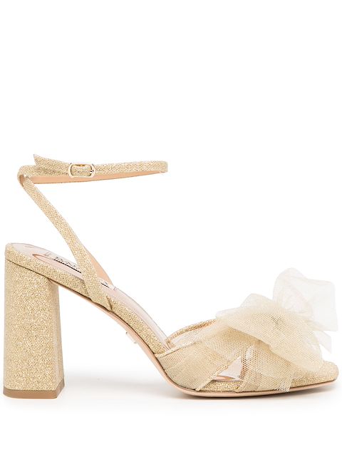 Badgley Mischka Tess tulle-bow 85mm sandals