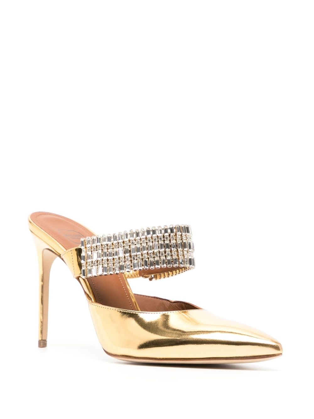 Shop Malone Souliers Jolie 90mm Leather Mules In Gold