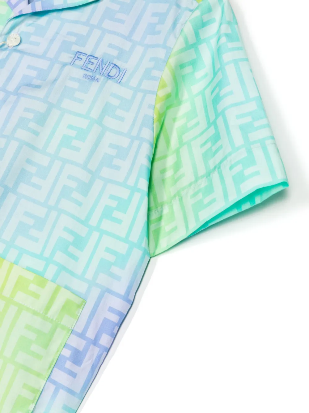 Fendi Kids Shirt met monogram Blauw