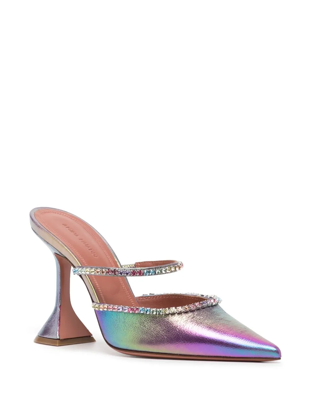 Amina Muaddi Gilda 95mm iridescent mules - Veelkleurig