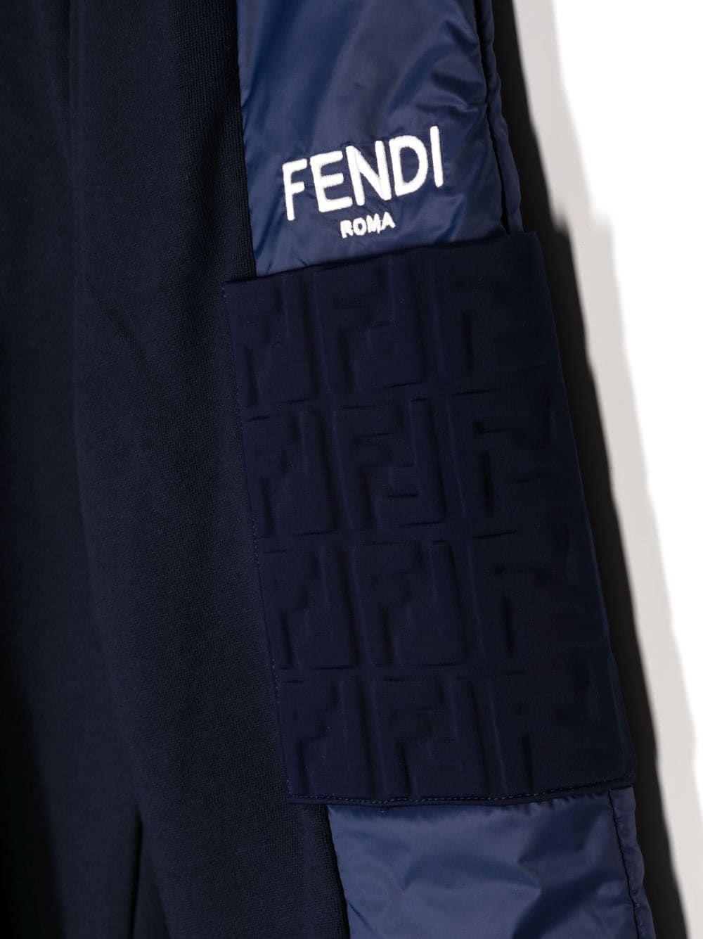 Shop Fendi Logo-print Cotton Track Pants In Blue