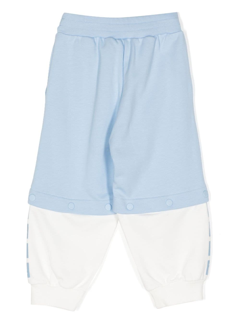 Shop Fendi Logo-detail Cotton Sweatpants In Blue