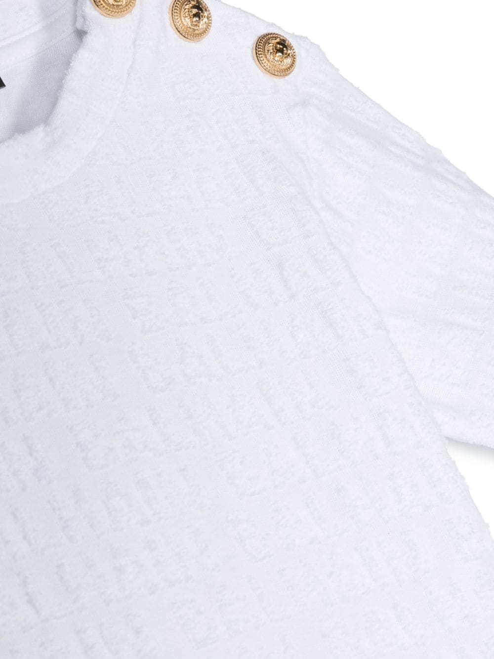 Shop Balmain Cotton Button-fastening T-shirt In White