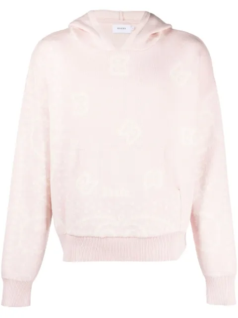 RHUDE hoodie tejida con motivo en intarsia
